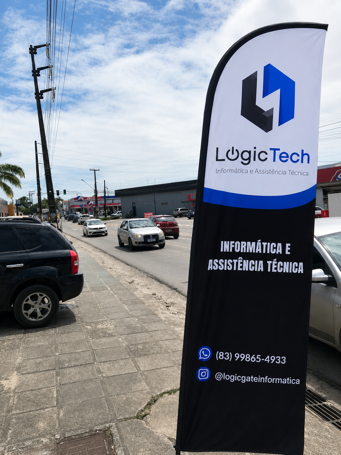 Banner externo da Logic Tech em João Pessoa